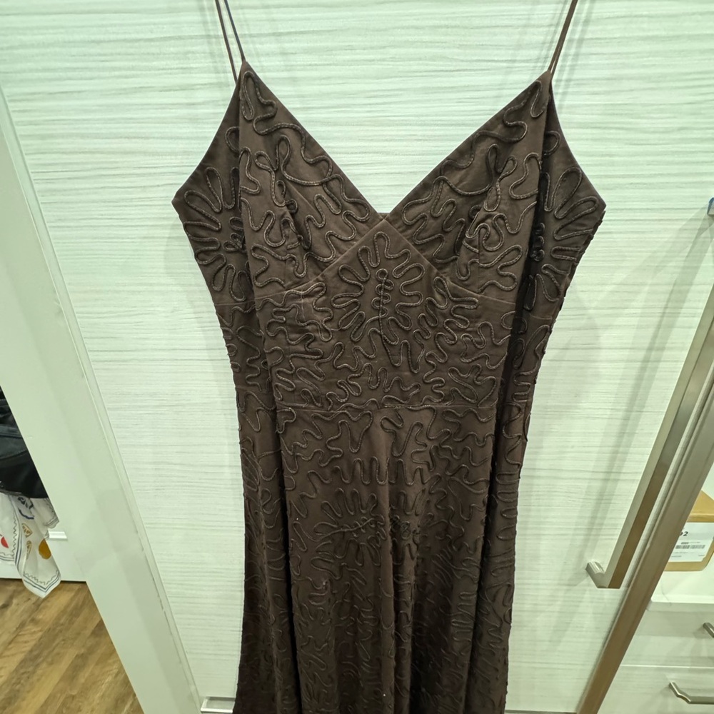 Michael Kors Brown Spaghetti strap A-Line Dress